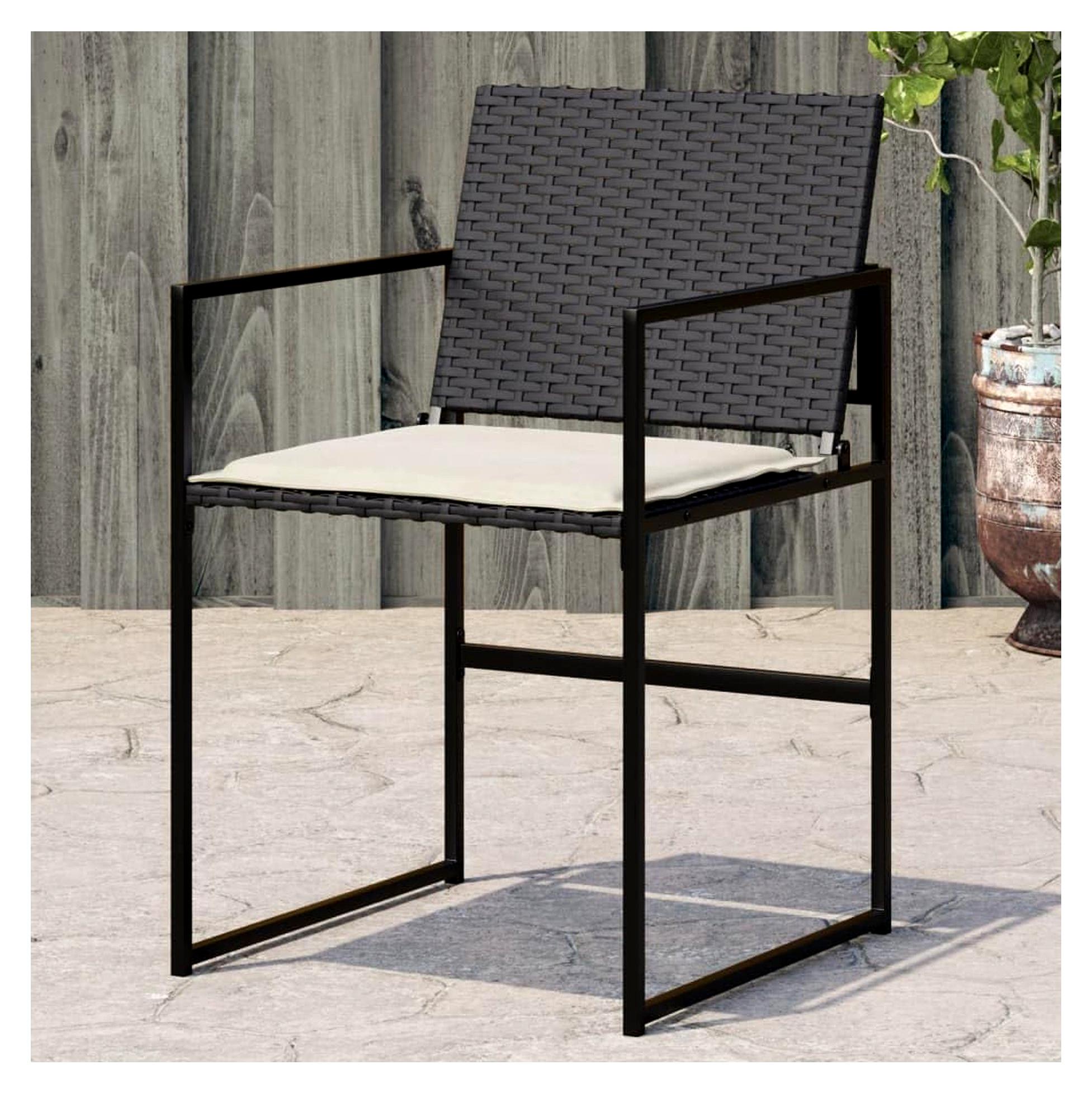 Gartenstuhl aus PE-Rattan Schwarz 50,5x51x81,5 cm - Bequem und UV-beständig