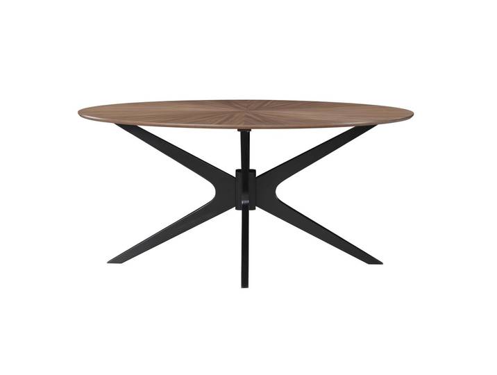 Table à manger design ovale noyer L160 cm DIELLI