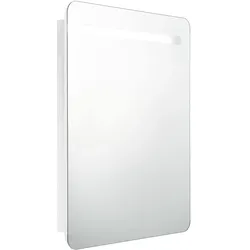 vidaXL LED-Spiegelschrank fürs Bad Glänzend Weiß 60x11x80 cm