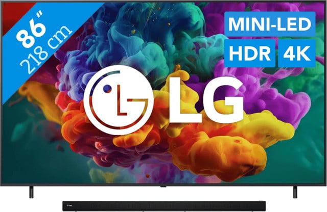 LG QNED85 Mini-LED TV 86 inch met LG H7 Soundbar
