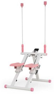 Costway Foldable Stair Stepper with Detachable Handlebar-White