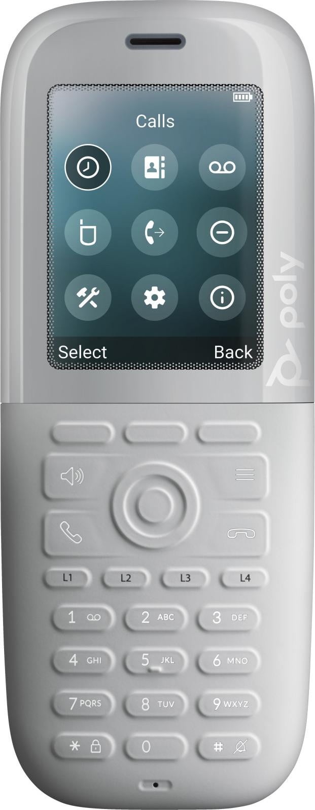 HP Poly Poly Rove 40 Draadloze DECT uitbreidingshandset met nummerweergave en drievoudige oproepfunctie, 20 lijnen, wit