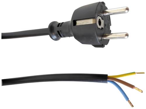 HELU 84470-1 Strom Netzkabel Schwarz 5m