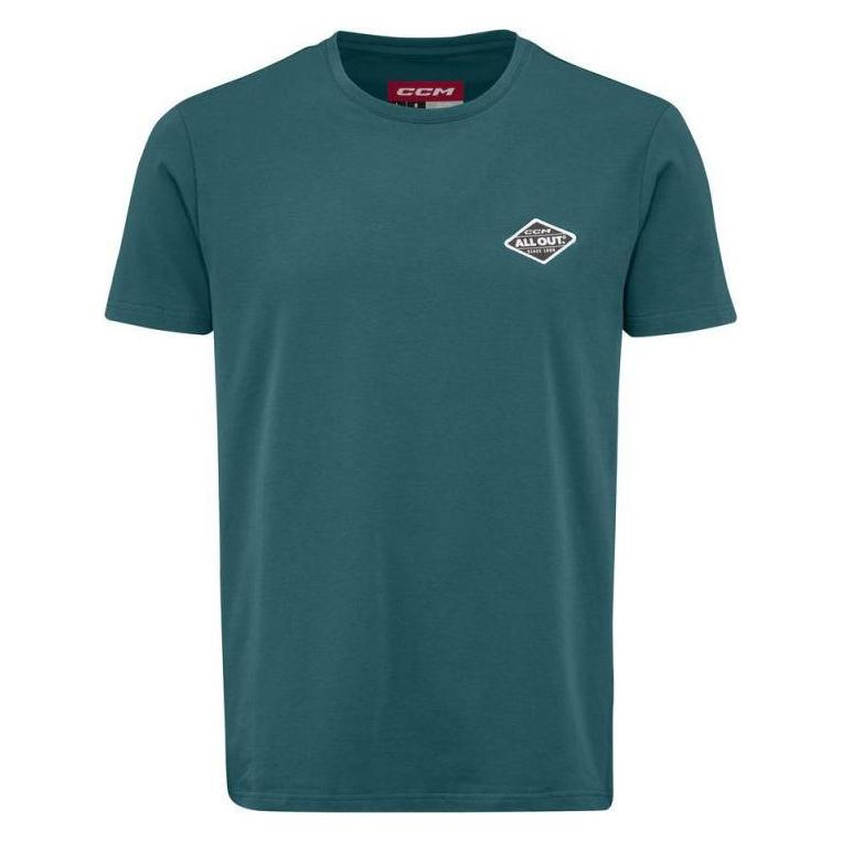 CCM All Outside A Tee SR T-Shirt (M, Grün) (M) (49644871)