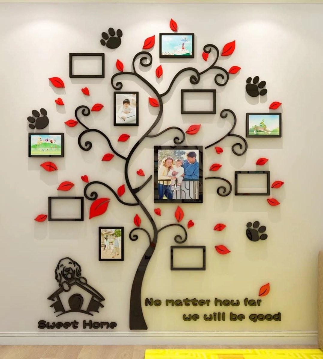 Omgoods 3D DIY Wandsticker Boom met Fotolijsten voor Kinderen