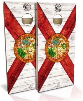 Skip's Garage Florida Flag Outdoor Cornhole Board Set