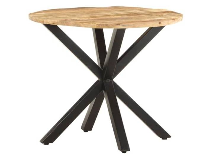 KPOUTRFG Beistelltisch 68x68x56 cm aus Mango Massivholz mit Eisengestell Massivholz Unikat, pulverbeschichtetes Eisengestell, industrieller Stil, natürliche Maserung