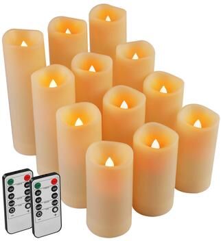 Uplift Treasures 12 Or 24 Piece Waterproof Flameless LED Candles With Remote 12pcs