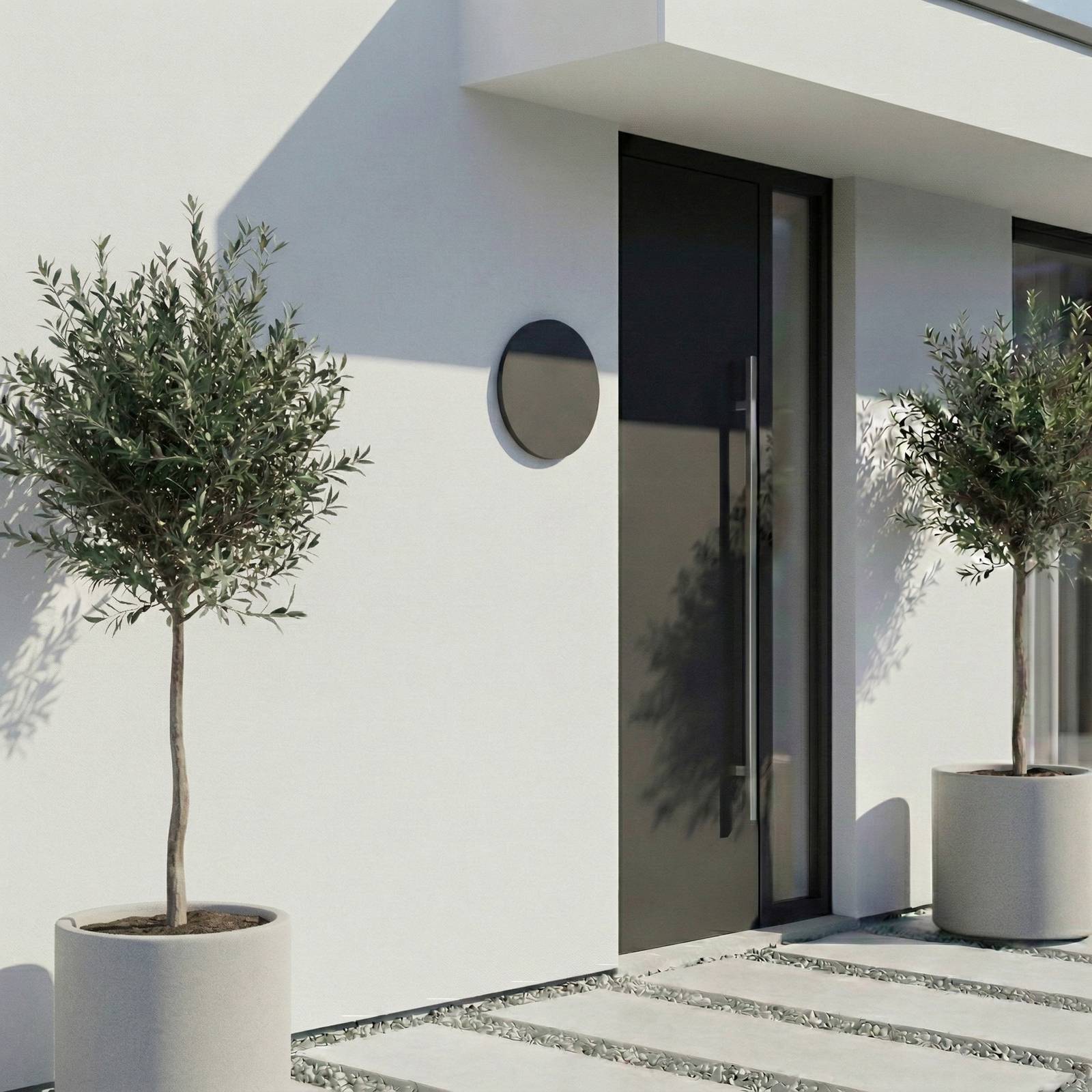 Hausnummern-Leuchte Selinel Lindby, schwarz, Metall, Modern, Wandleuchte außen
