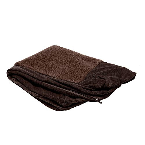 Furhaven vervangende hoes voor hondenbed, Sherpa en chenille, koffie, groot