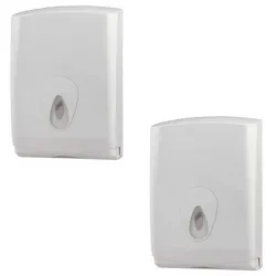 2 PlastiQline Papierhandtuchspender MIDI - Kunststoff - Handtuchspender transparent