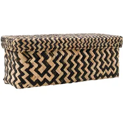 House Doctor, Aufbewahrungsbox, Storage boxes, HDOllie, Black, Nature (32.50 x 13 x 11.50 cm)