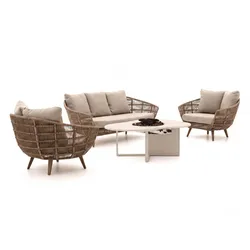 Intenso Stila/Cosiloft Novi Sessel-Sofa-Lounge-Set mit Feuertisch 4-teilig