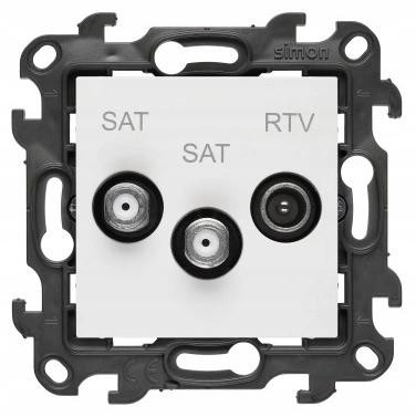 Simon 24 dubbele SAT/SAT/RTV-antenne-aansluitmodule wit RAL 9003