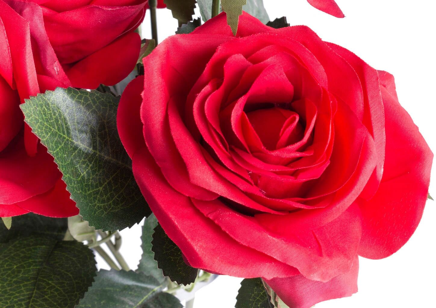 Kunstblume BOTANIC-HAUS "Rosenbusch Dijon", rot, B:24cm H:45cm T:24cm Ø:24cm, Kunststoff, Kunstpflanzen