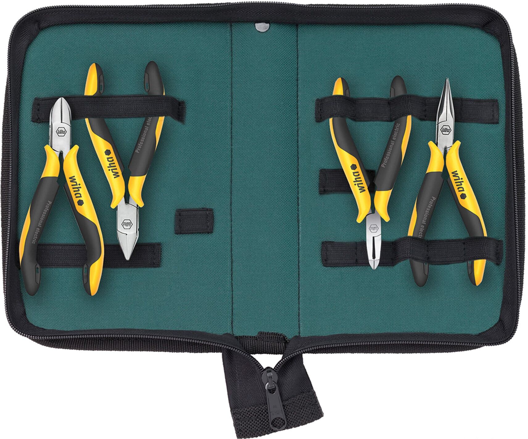 Wiha Zangen Set Professional ESD Seiten-, Schrägvornschneider, Flachrundzange 4-tlg. (33507)