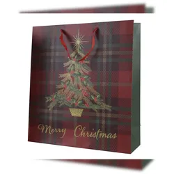 Christmas Decorations 1 Geschenktüte Weihnachten 42x30x12cm mit Henkel und Motiv wiederverwendbar Geschenktaschen Weihnachtstaschen Weihnachtstüten rot grün