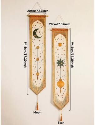 Inspire Essentials Ramadan Eid Mubarak Wall Banner Moon Star Islamic Decor Tapestry a