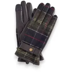 Barbour für Damen. LGL0133 Braune Aubrey Tartan Lederhandschuhe (L), Lässig