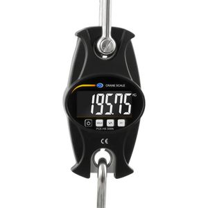 PCE Hängewaage HS200N mit Tara-Funktion, Teilung 50 g, digital, LCD-Display, aus Metall, bis 200 kg