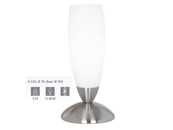 Lampe De Table Goblet En Verre Blanc Slim Eglo.