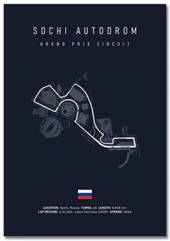 Inspire Essentials F1 Circuit Track Wall Art Canvas Motorsport Racing Poster 12 7.87 X 11.81 Inches