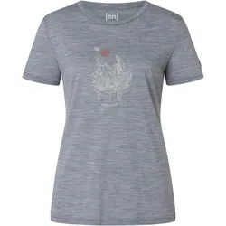 Super Natural, Damen, Funktionsshirt, W Flowerhands Tee (S), Grau, S