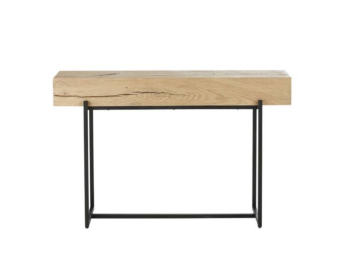 Console en chêne et acier noir