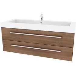 AcquaVapore Waschtisch mit Waschbecken, City 101 120cm Eiche hell
