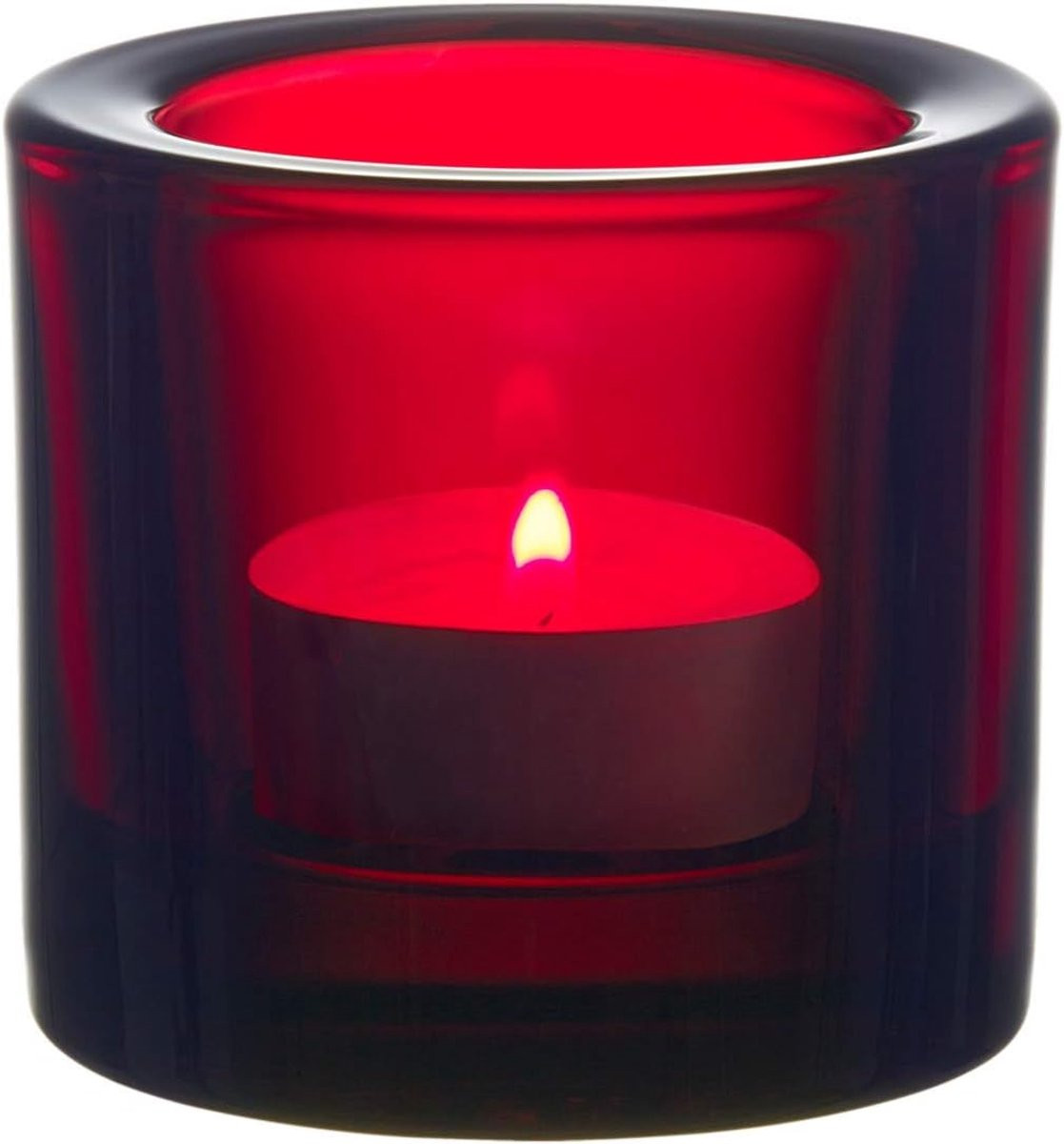 Theelichthouder Kivi Glas Cranberry Rood 60 mm
