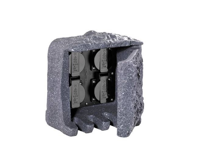 Trio Leuchten Gartensteckdose, Grau, Kunststoff, 19.0x20.0x20.0 cm, Elektrogeräte, Elektronik-Zubehör, Steckdosen & Stecker