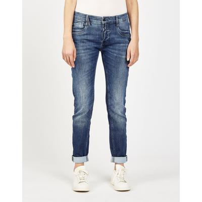 Relax-fit-Jeans GANG "94GERDA", Damen, Gr. 26, Normalgrößen, blau (precious wash), 79% Baumwolle, 20% Polyester, 1% Elasthan, unifarben, relaxed fit lang, Jeans, im 5-Pocket-Style