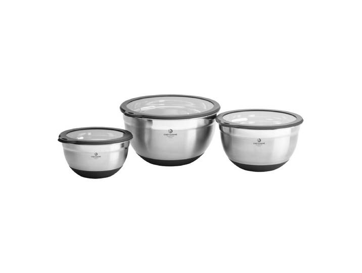 CHEF CUISINE International Aufbewahrungsschüssel EDELSTAHL-SCHÜSSELN, 3ER-SET