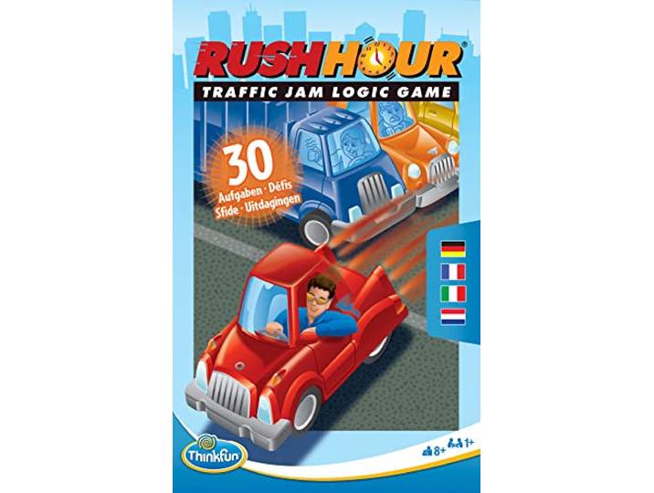 ThinkFun - 76439 - Rush Hour Mitbringspiel - Das bekannte Logikspiel im kompakten Format als Reisespiel für Kinder und Erwachsenen ab 8 Jahren