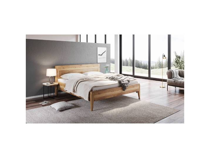 Lit en bois massif Tanville 180 x 200cm Chêne sauvage Marron/Chêne sauvage Chêne