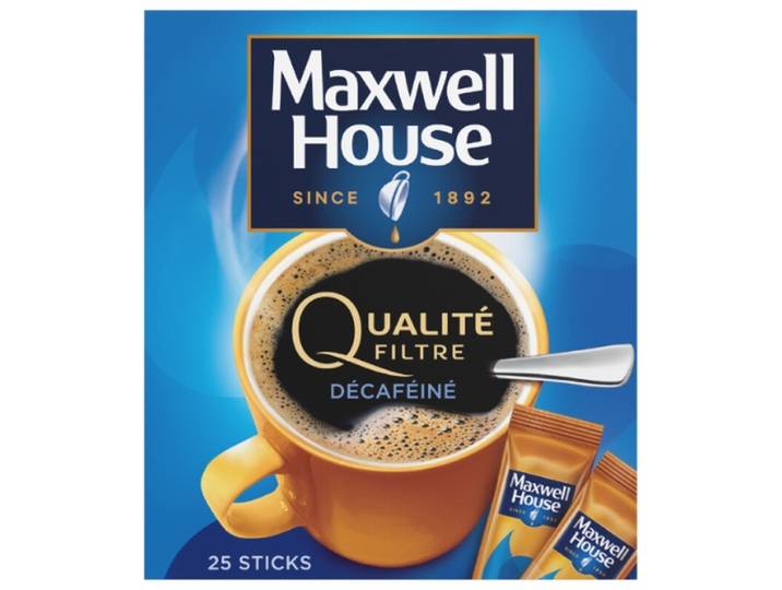 MAXWELL HOUSE Café Soluble Décaféiné en Sticks x25
