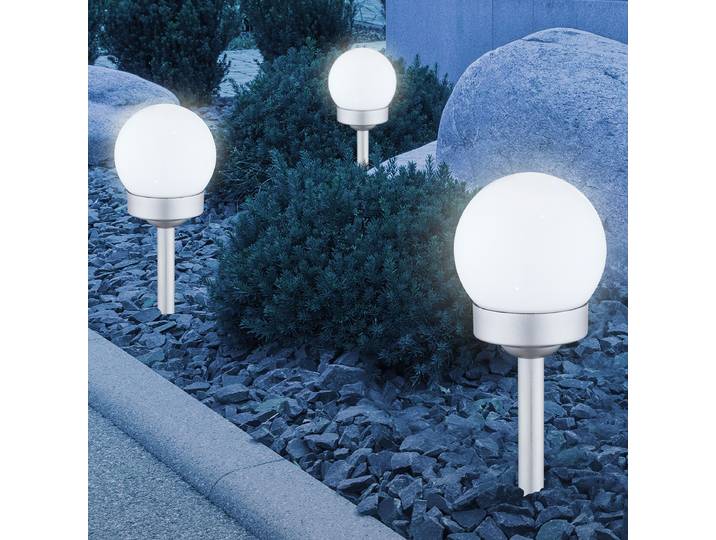 Lampe solaire 33770-3 Ø 10cm Blanc/Argenté