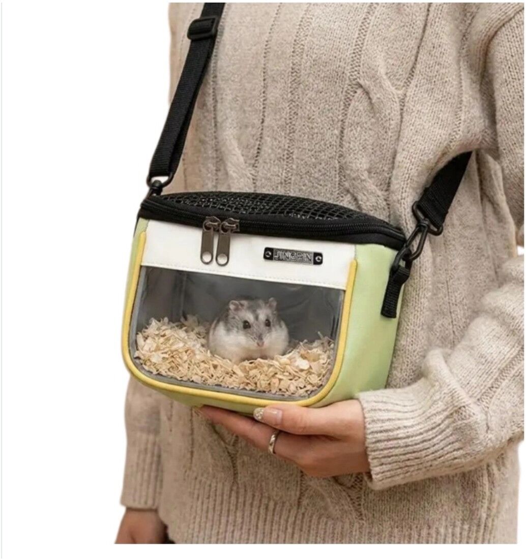 INF Kleintier-Reisetasche aus Nylon – Leichte, handgehaltene Tragetasche mit atmungsaktivem Mesh und interaktiver Grün