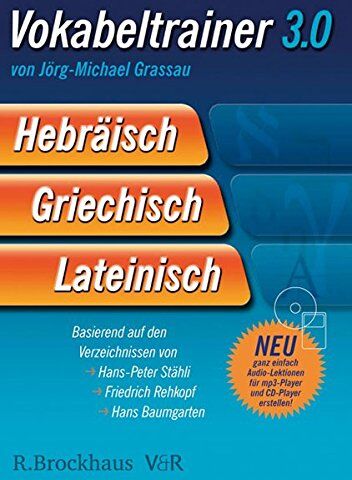 Grassau, Jörg M - Vokabeltrainer 3.0. Hebräisch - Griechisch - Deutsch: CD-ROM mit Sprachausgabe. Basierend auf den Verzeichnissen von Hans-Peter Staehli, Friedrich ... Mit Smart-Audio-Funktion für MP3-Player - Preis vom 18.10.2026 19:22:15 h