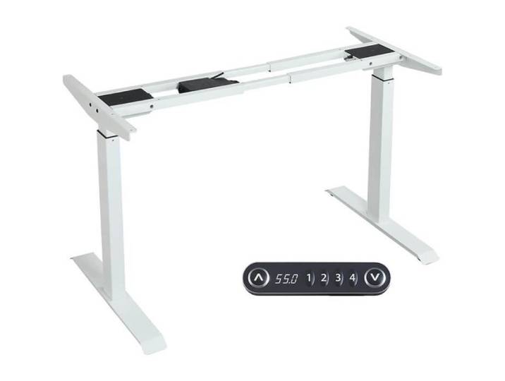 Radlove 150cm Bureau Réglable en Hauteur Système de Levage Électrique avec 4 Claviers à Mémoire Automatique Cadre de Bureau Blanc