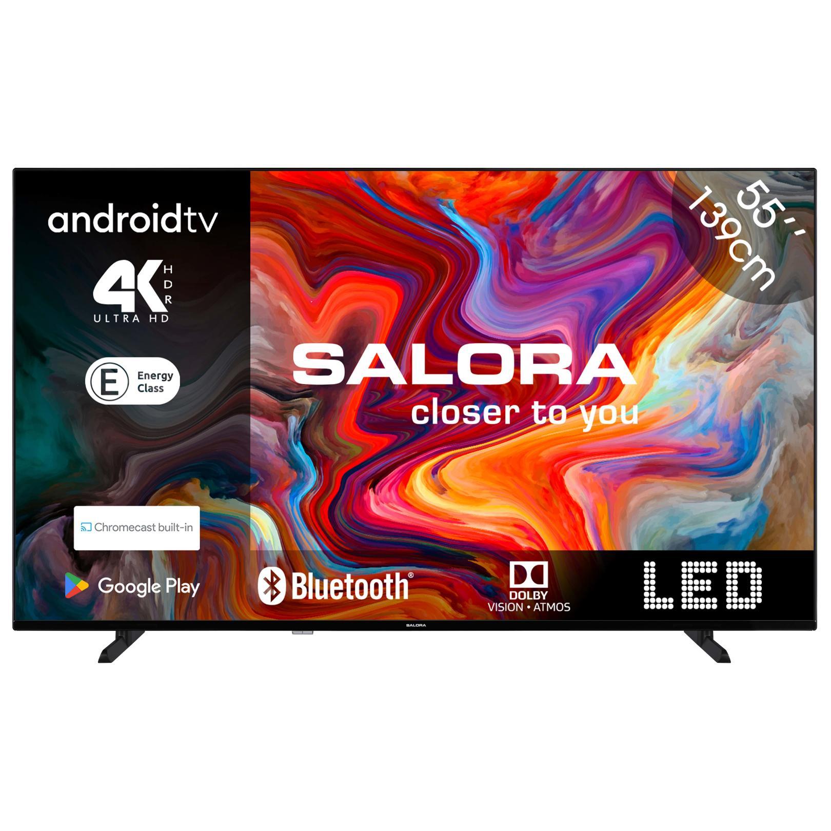 Salora SMART55TV, 139,7 cm (55"), 3840 x 2160 Pixel, LED, Smart-TV, WLAN, Schwarz