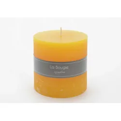 Kerze großer Zylinder Senf 10 X 10 cm - x6 - Orange Rund Wachs Amadeus 10x10.5 cm