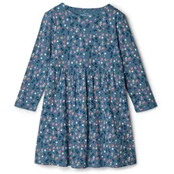 Tchibo - Kinder-Jersey-Rippkleid - Mädchen - Gr. 98/104 - blau/geblümt