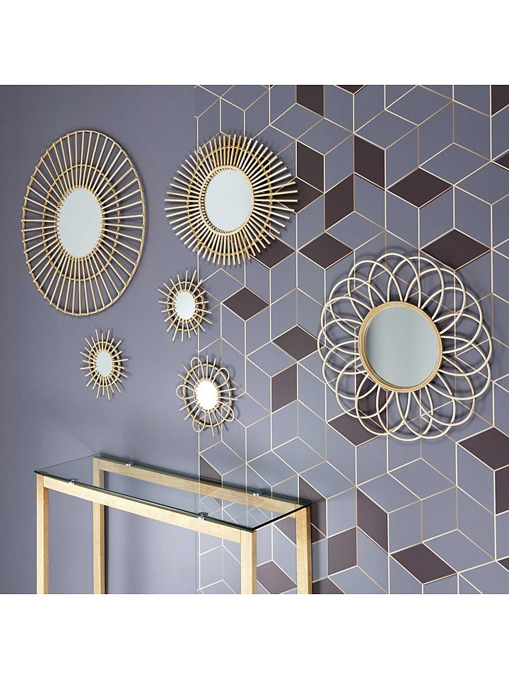 THE HOME DECO FACTORY Wandspiegel in Hellbraun - Ø 75 cm - onesize