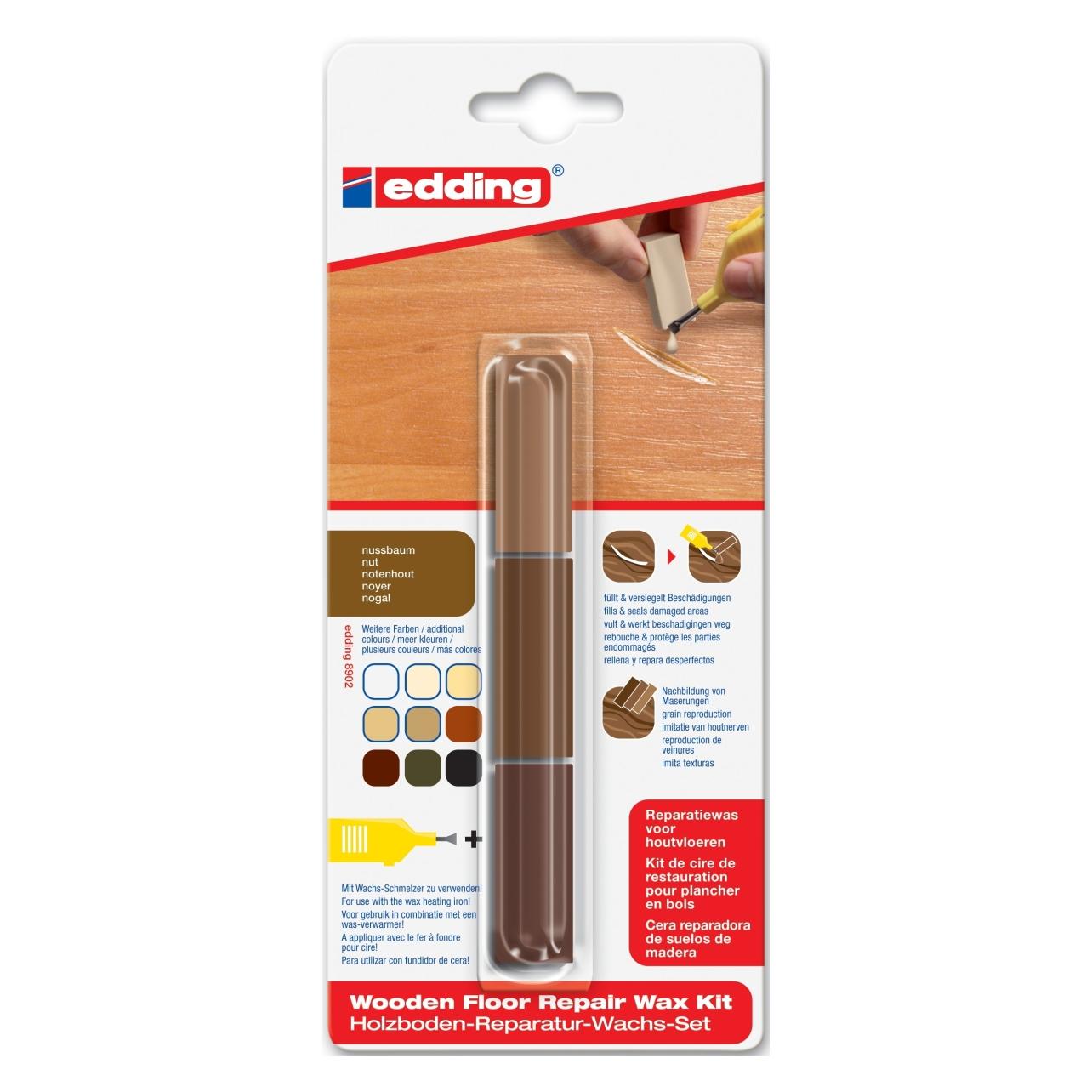 Edding Holzboden-Reparaturwachs-Set 8902 nussbaum (3x) (4-8902-1-4602)