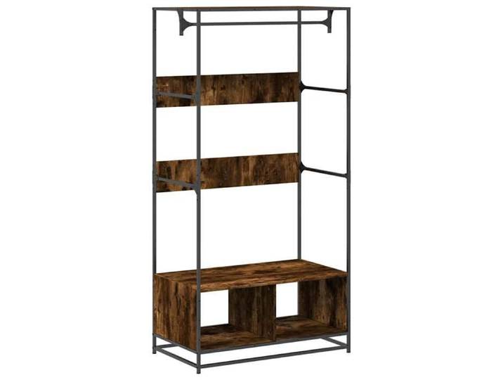 NOUVEAU Vestiaire d'entrée - Armoire de vêtements - Chêne fumé - 90x50x180cm bois d'ingénierie 26514