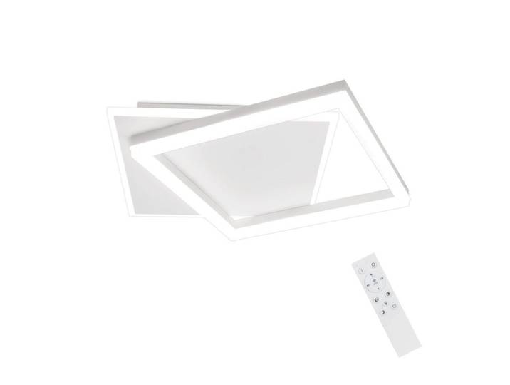 ZMH Led-Deckenleuchte Lena 43.5/41/6 cm, Weiß, Metall, LED integrated, 47.5x6x48.5 cm, Lampen & Leuchten, LED Beleuchtung, LED-Deckenleuchten