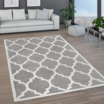 Paco Home Abstract Area Rug with Modern Geometric Pattern in GreyWhite