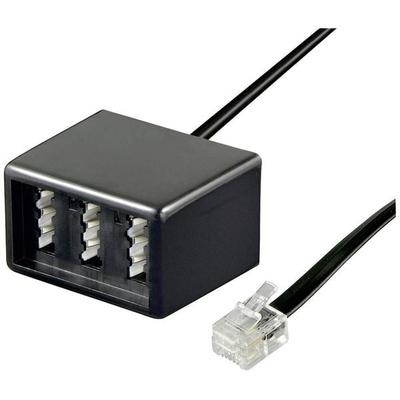 Goobay Telefon (analog) Adapterkabel [1x RJ11-Stecker - 1x TAE-NFN-Buchse] 0.20m Schwarz
