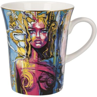 Tasse GOEBEL "Künstlertasse Lana Frey -Freya", bunt, B:10cm H:11cm, Porzellan, Trinkgefäße, Tasse
